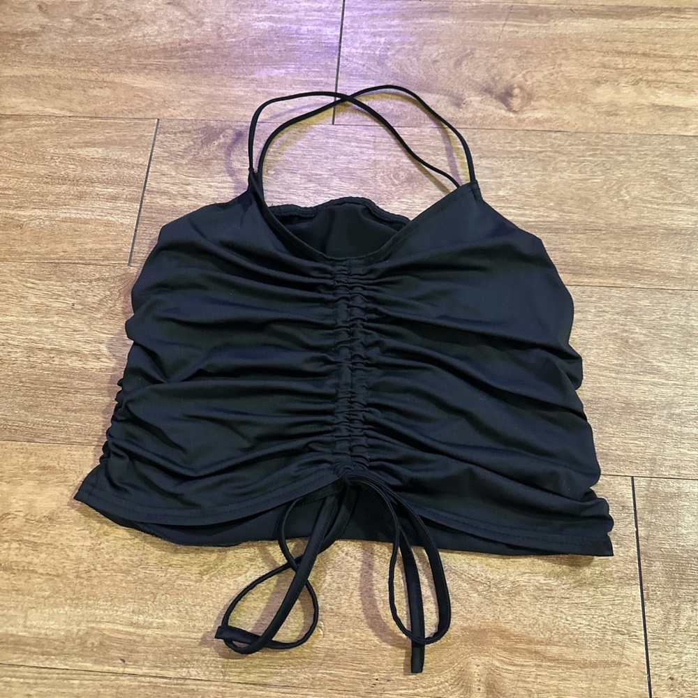 SHEIN Black Ruched Camisole Top